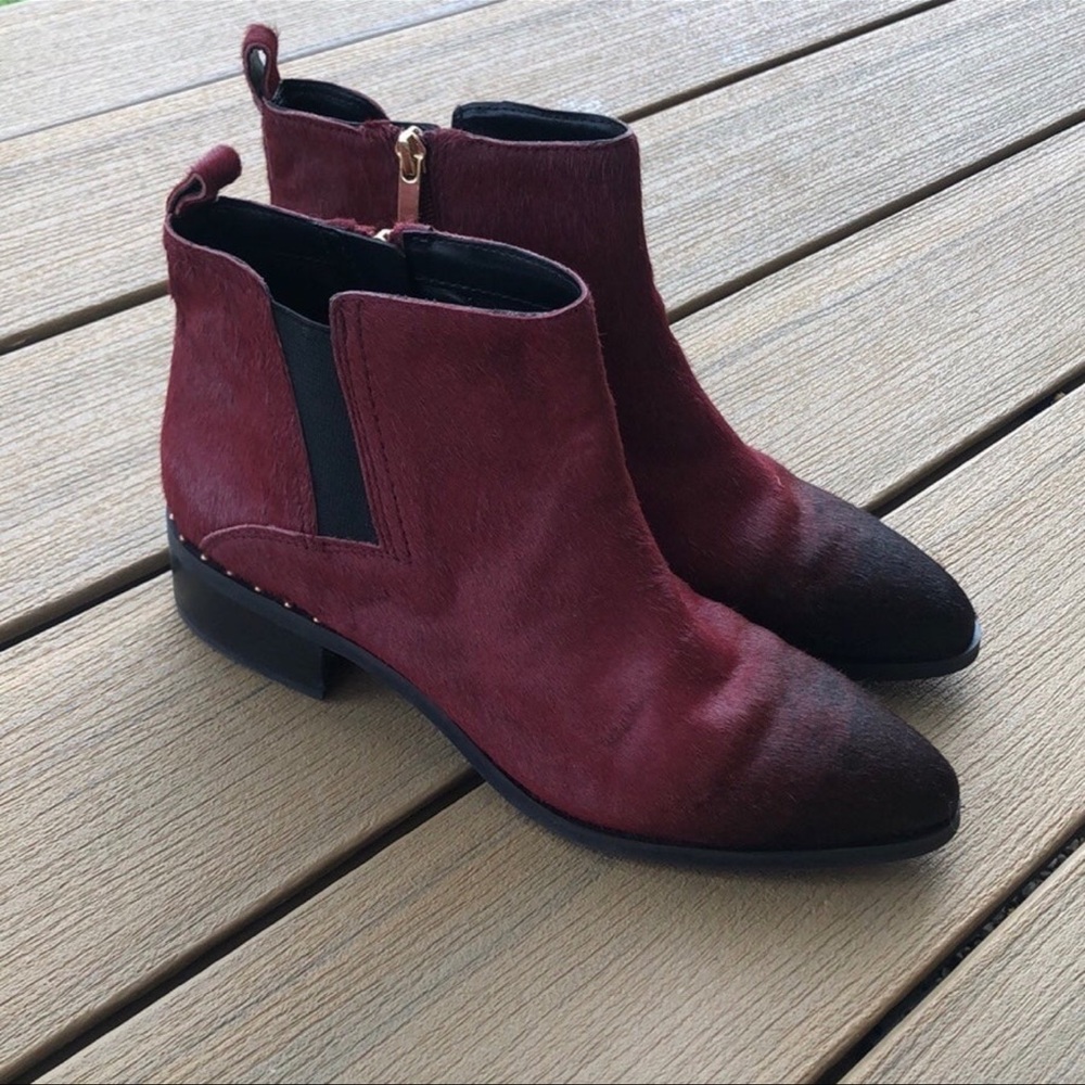 Franco Sarto Red and Black Ankle Booties